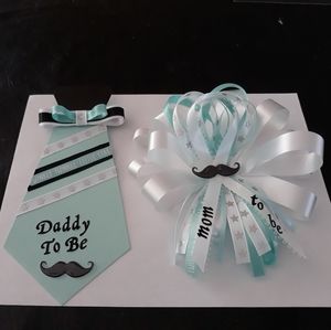 MOM-TO-Be Corsage/FREE Daddy-To-Be Tie Baby Shower